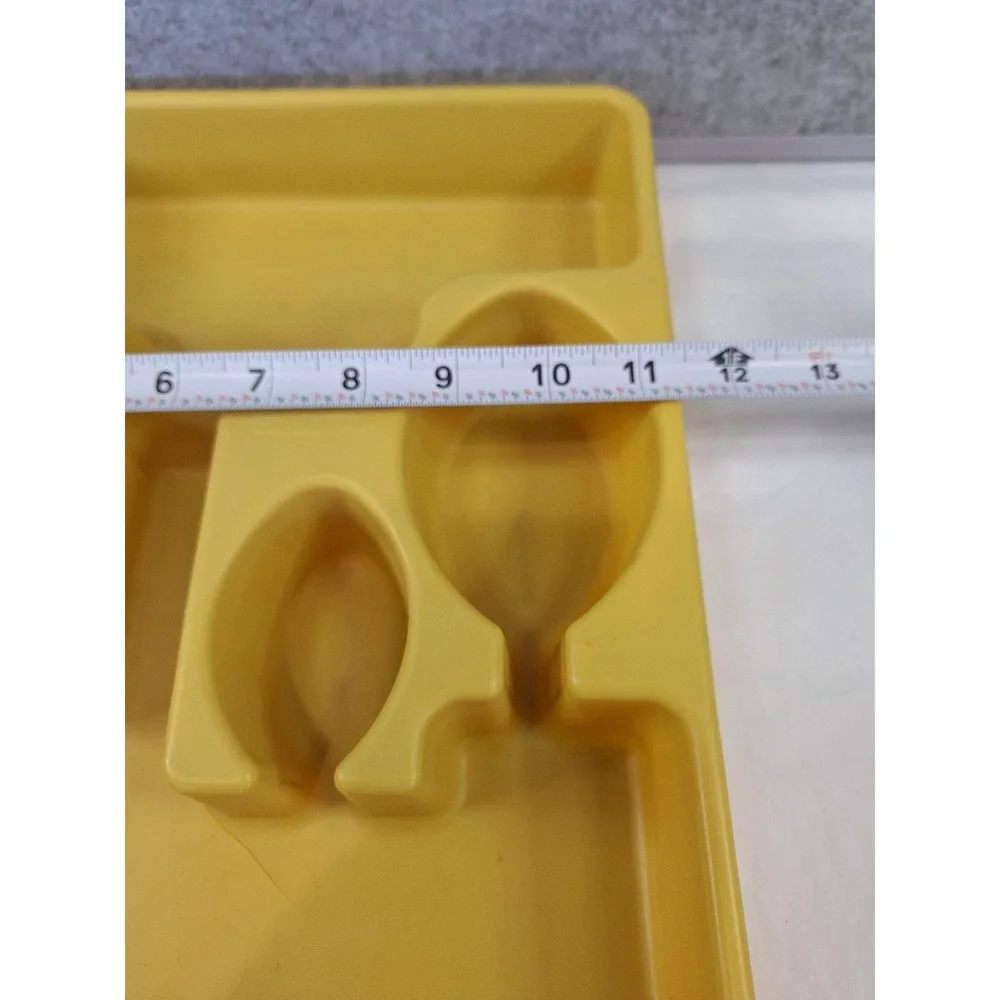 Vintage Rubbermaid Harvest Gold Silverware Drawer Organizer Tray Yellow Plastic